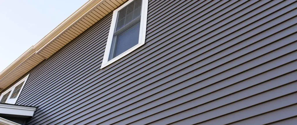 Close up of a modern vinyl homes Close-up of a modern vinyl home's exterior