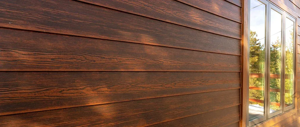 Close up of a rich brown wood panel Close-up of a rich brown wood panel exterior